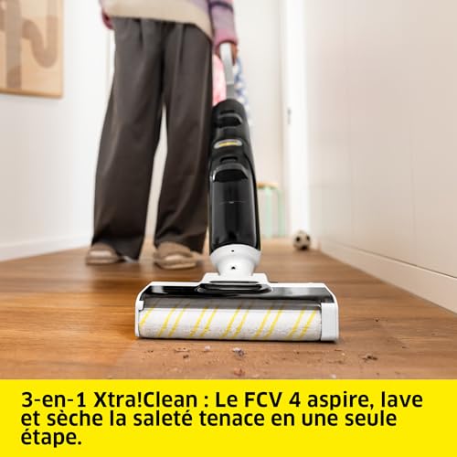 Aspirateur balai laveur sans fil Karcher FCV4 eau et poussières 200 m² aspire lave et sèche - vue 4