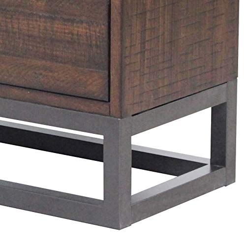 Pulaski Home Comfort Rustic Industrial Six Drawer Dresser, 48" x 16" x 36", Medium Brown