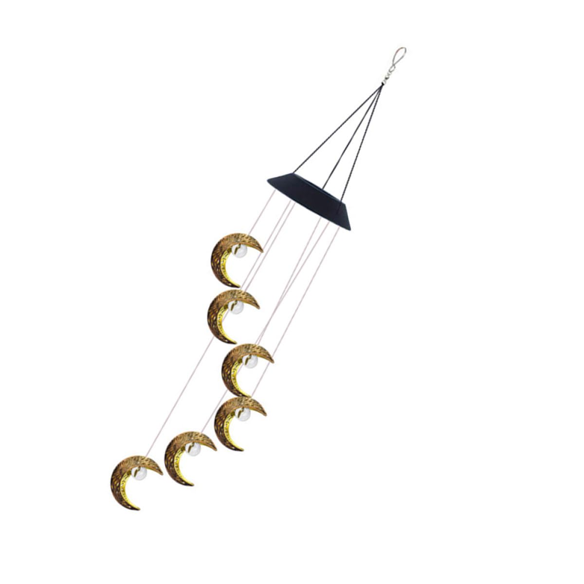 Lumière de cloche solaire étanche et carillon extérieur à LED lune