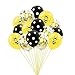 Happy Bee Day Balloons, 15 Pcs Latex Balloons Bumblebee Dots Confetti Balloons for Baby Shower Birthday Party Decorations
