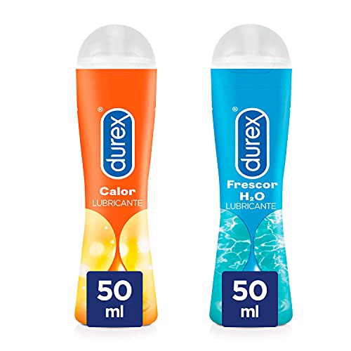 Durex Pack Lubricante Efecto Calor Y Efecto Frescor, Cosquilleo y Diversión, Base de Agua, Pack...