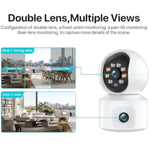 Maizic Smarthome 4G Sim Based Two Lens/Two Screen View Indoor CCTV Camera for Home Security | Color Night Vision, Up to 128GB SD Card Support, Motion Detection, 2Way Intercom, AI Human Detection 2 41MPtHeXqSL