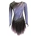 ZYDANC Gray,M,Women's Girls' Ice Skating Dance Costume Figure Skating Competition Dresses Long Sleeves Training Skating Wears