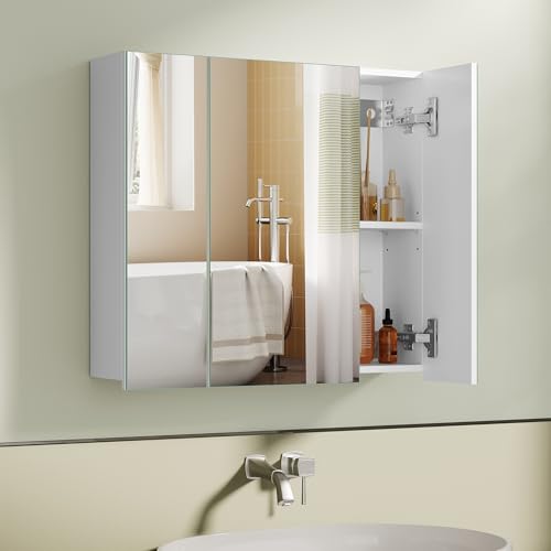 VASAGLE KAILYN Collection - Armoire Murale Salle de Bain, Placard avec Miroir, Meuble de Rangement 3...