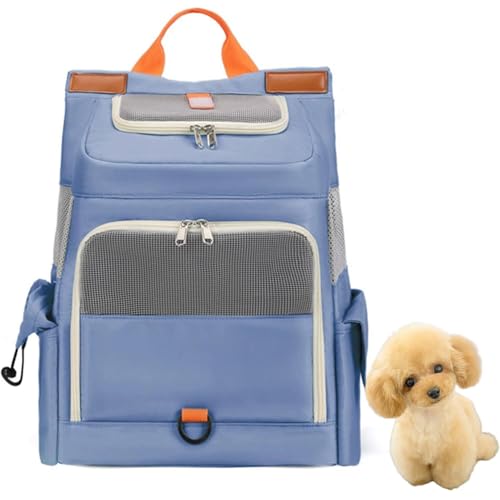 Lifetipsトイプードル(Toy Poodle)ペットリュック キャリー 通気性メッシュ カーテン付き 軽量 反射テープ 飛び出し防止 防水 撥水 多機能 リュック型ペットキャリー 小型犬 中型犬 猫 旅行 通院 自転車 電車 収納ポケット付き 折りた