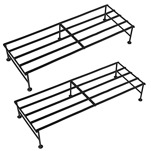 Image of Kraft Seeds by 10 CLUB Rectangular Galvanized Metal Stands for Pot (2 Pcs, 24 Inch) | Metal Plant Stands for Indoor and Outdoor Use | Garden Pot Stand
