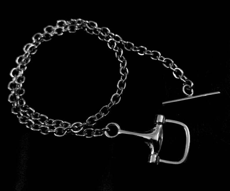 Horse Snaffle Bit Shape Necklace In Solid 925 Sterling Silver, Good Luck Necklace, Necklace Solid, Horse Jewelry Necklace With Chain