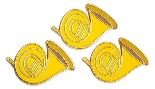 Novel Merk Big Band & Brass Horns – Instrument Lapel Pin, Hat Pin & Tie Tack Set - Clutch Back (3- French Horn)