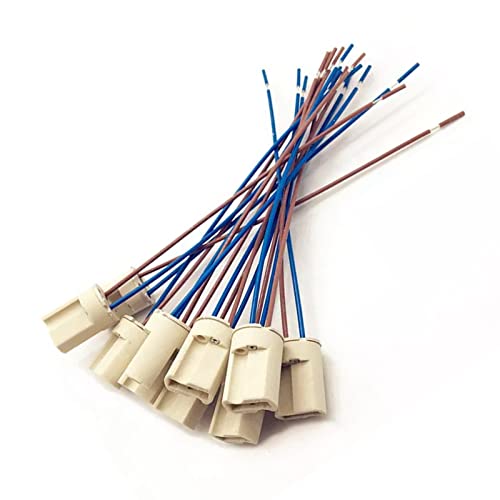 TWDRTDD G9 - Soporte de lámpara G9 con cable de teflón de 150 mm, soporte de lámparas halógenas LED CFL (10 unidades, cables de alambre de 15 cm) Cover