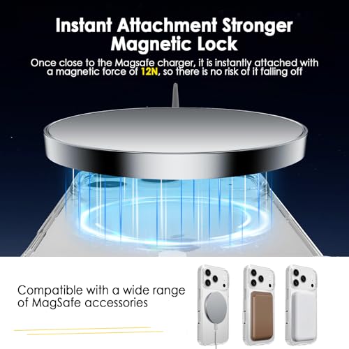 Image of FanTEK Phone Case Compatible with iPhone 17 Pro 6.3 Inch, Magnetic Case Clear Protective Bumper Hard Back Cover
