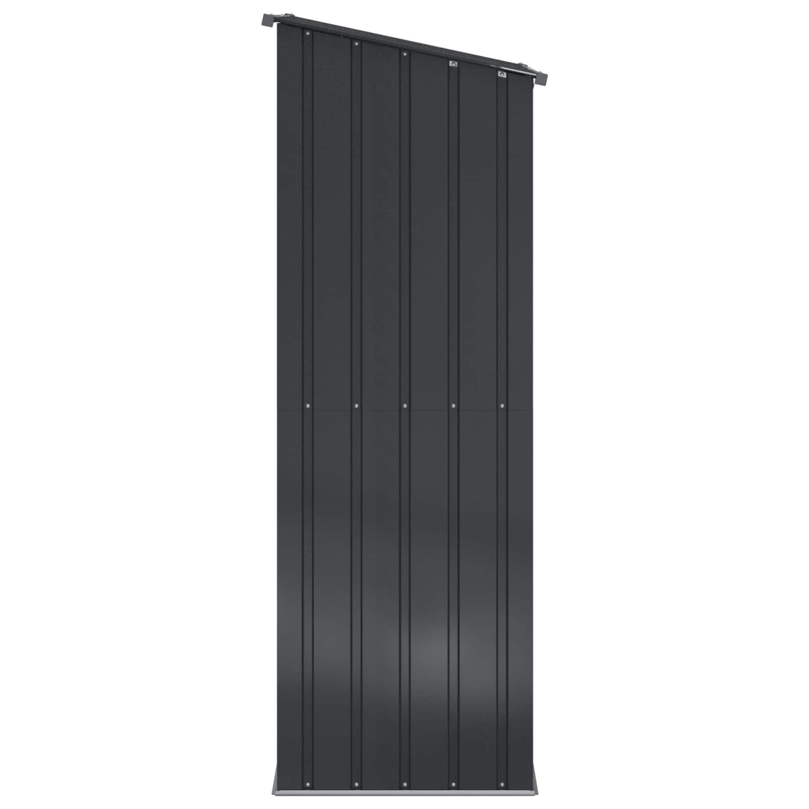Domek ogrodowy, antracyt, metalowy, 103 x 74 x 200 cm, odporna na warunki atmosferyczne szopa na narzędzia z zamkiem, magazyn narzędzi, kosiarki, roweru, kosza na śmieci, idealna na taras
