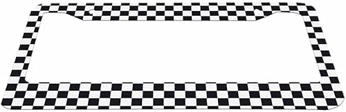 Miniatura 2 de Marco decorativo para matrícula, tablero de ajedrez blanco y negro, marco de aluminio para placa de matrícula para hombres y mujeres