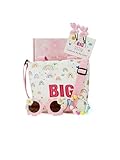 Big Sister Gift Set for Girls - Canvas Tote Bag, Bracelet, Sunglasses, Butterfly Hair Clips - Road Trip & Family Travel Essentials - Sibling Announcement - 6PCS