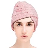 Shower Cap for Women Microfiber Hair Towel Wrap Quick Dry Turban Headbands, Large Adjustable Size, Anti-frizz Reduce Breakage for All Hair Types