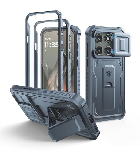 Dexnor for Motorola Moto Edge 2026 Case, [2 Front Frame] [Built-in Magnetic Slide Camera Cover & Kickstand] Heavy Duty Protection Shockproof Phone Case with Screen Protector, 6.3 inch Navy Blue by Dexnor - Used condition - US$19.35