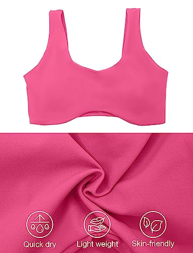 FEOYA Scoop Neck Sexy Sports Bra for Women Padded Low Cut Low Impact Workout Fitness Bra U Back Curved Sculpt Bra4