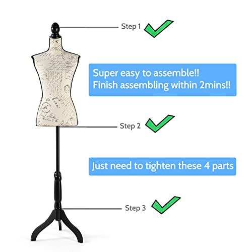Drdingrui Standing Female Mannequin Body, Height Adjustable From 52'' To 67'', Pinnable Dress Form With Tripod Base For Dress Jewelry Display thumb #7