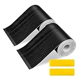 BangBoom 2 Roll Black Wood Grain Wallpaper Border Peel and Stick with Scraper Tool, Waterproof Mirror Frame Border Tape, Self Adhesive Wall Paper Border Trim for Kitchen Decor (3.9