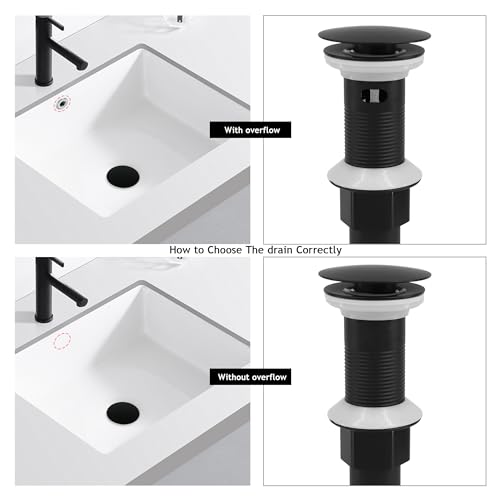 Rackickyer Bathroom Sink Drain,Drain Stopper Bathroom Sink with Overflow,Pop Up Drain Assembly with Detachable Strainer Basket,Built-in Anti-Clogging, Stainless Steel Nut Mattle Black by Rackickyer - Used condition - Image 6