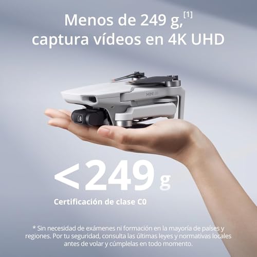 DJI Pack Mini 4K Vuela Más, dron con cámara 4K UHD para adultos, menos de 249 g, estabilización en 3 ejes, transmisión de vídeo a 10 km, regreso automático, 3 baterías para un tiempo máx - 93min, C0 - imagen 2