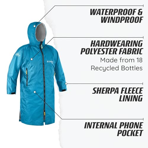 Osprey Adult Changing Robe, Waterproof Changing Robe, Swimming and Beach, Unisex, Teal