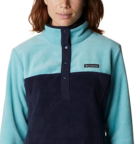Image of Columbia Womens Benton Springs Half Snap II Pull Over Fleece Jacket, Dark Stone /Canoe /Vintage Blue, 3X