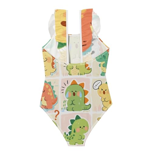 Bañador de dinosaurios para niña ideal para vacaciones de verano y juegos en la playa 3