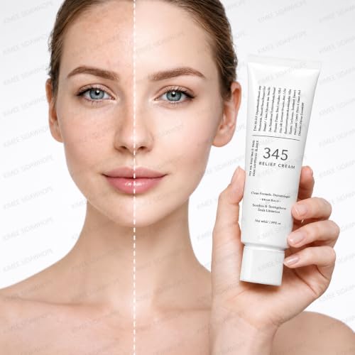 Image of KIMEE 345 Relief Cream | Daily Face Moisturizer for Soothing Recovery and Blemish Care with PDRN and Niacinamide | Korean Vegan Skincare for All Skin Types | 50ml Hair Brush