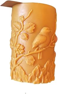 Bird Pillar Candle (Burnt Orange)
