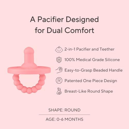 Image of Ryan & Rose Cutie PAT 3 Pack Baby Pacifiers Teether Teething Ring Binky (Canvas, Round Original)