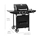 Gas Grill BBQ 3 Burner with Cover, Lid and Side Burner, 48 x 42cm Cooking Surface - Ideal for Outdoor Cooking