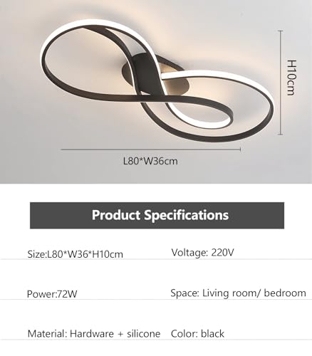 Éclairage de salon sans éblouissement avec le plafonnier LED arc variable télécommandé