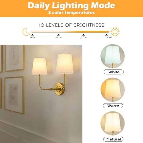 Image of PASSICA DECOR Battery Operated Wireless Wall Sconces Set of Two, Rechargeable Wall Lamps with Dimmable Remote Control,RGB Color, Wall Light for Bedroom Living Room