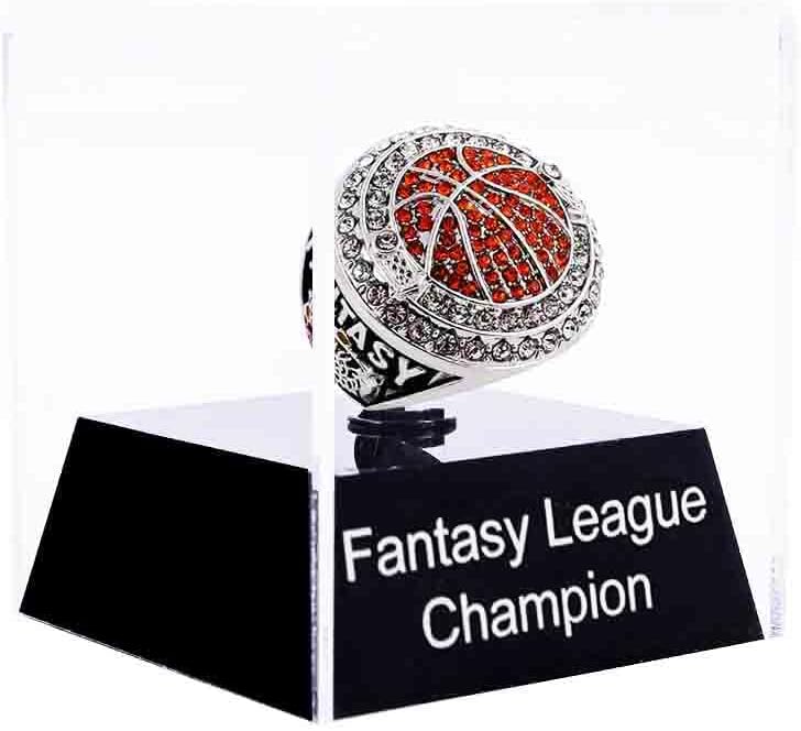 Fantasy Basketball Ring | Heavy Championship Ring | Silver Plated Award MVP Trophy For Fantasy Basketball League Winner