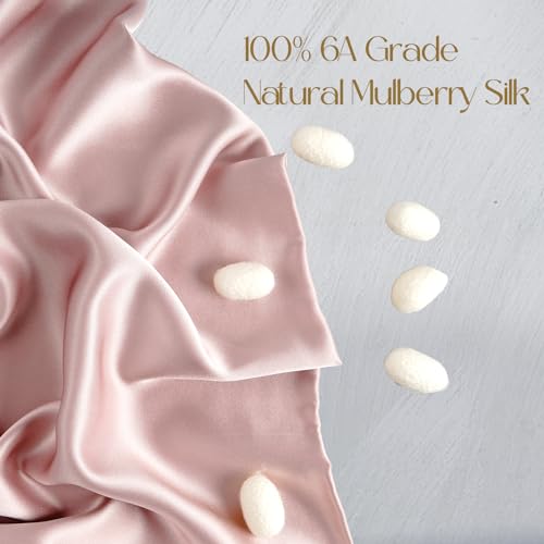 ZIMASILK 100% Pure Mulberry Silk Pillowcase for Hair and Skin Health,Soft and Smooth,Both Sides Premium Grade 6A Silk,600 Thread Count,with Hidden Zipper,1pc (Queen 20''x30'',Pale Pink)