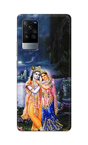 Image of Printed Hard Back Cover Case for Vivo X60 Pro Back Cover (Radha Krishna) -1803