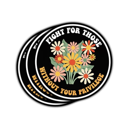 3 Pcs Fight for Those Without Your Privilege Sticker, Inspirational Social Awareness Vinyl Decal for Laptop, Water Bottle, Notebook