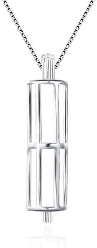 925 Sterling Silver/Gold Plated Cylinder Long Tube Cage Pendants Crafting Charm for DIY Necklace Bracelet Jewelry Making