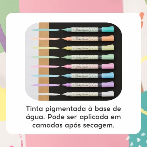 Pentel Caneta Pincel Milky Brush Pastel Verde Menta XGFH-PDX