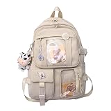 bolsas estilo kawaii Mochila de accesorios kawaii: la bonita decoración aporta una sensación de moda y kawaii. Con pines y accesorios kawaii, el paquete viene con 1 mochila; 1 tarjeta; 1 insignia; 1 remolque entregado. Para hacer que tu mochila escolar se vea más única, puedes decorar tu mochila escolar de una manera que te guste muy personal.