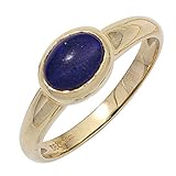 lapislazuli goldring damen  Girahlutions - Ring - Damenring - Goldring - 14 Karat (585) Gelbgold - Gold - 1 Lapislazuli-Cabochon