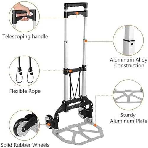 Carretilla plegable portátil con mango retráctil ajustable miniatura 4