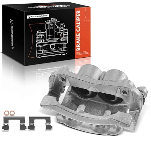 A-Premium Disc Brake Caliper Assembly with Bracket Compatible with Select Infiniti and Nissan Models - QX56, QX80, Titan, Armada - Front Left Driver Side