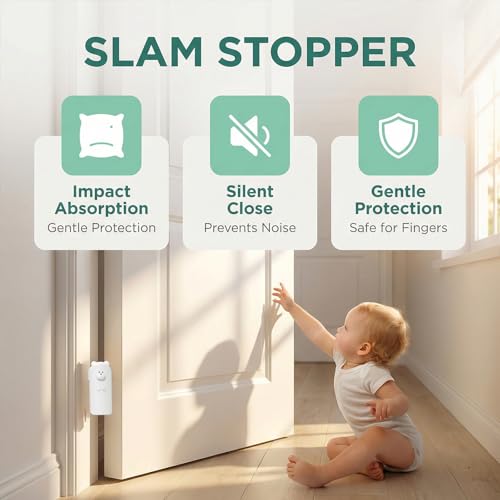 Image of Door Pinch Guard Baby Proofing - 3Pcs Door Hinge Cover,Hanging Silicone Pinch Guard and Anti Slam Stopper,Baby Proofing to Keep Open Stop from Slamming