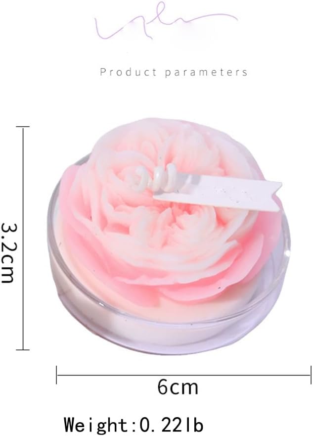 Rose Flower Shaped Decorative Candle, Multicolor, 2.4 x 1.3 Inch, Wedding Favor Tealight,A Gift for a Friend,Household Goods (Multicolored)