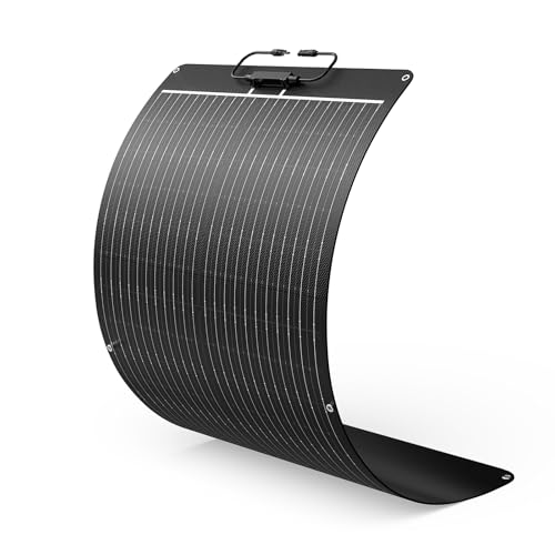 Image of Callsun 50W Flexible Solar Panel 12V, ETFE Monocrystalline Solar Cell Charger for Power Station, RV, Marine, Boat Bimini, Trailer, Van, Car Battery Maintenance, Ultra-Thin Bendable Design