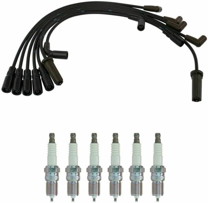 Replacement Spark Plugs & Spark Plug Wire Set Kit Mechanics Choice for Pickup Truck Van SUV