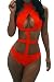 SEXYARN Women's Bandage Criss Cross One Piece Monokini Swimsuit Swimwear FBA (M, Orange)