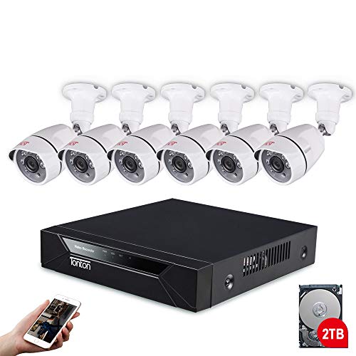 8CH Full HD 1080P Outdoor Audio Video Überwachungsset mit 6 Full HD 1920TVL Tag Nacht 1080P Überwachungskamera mit Ton Aufnahme 2TB HDD