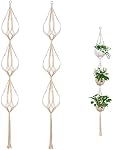 ELANE 2PCS 3-Tier 70" Macrame Plant Hangers Basket Plant Hanger Indoor Outdoor Hanging Plant Holder for Stand Flower Pots Decorations